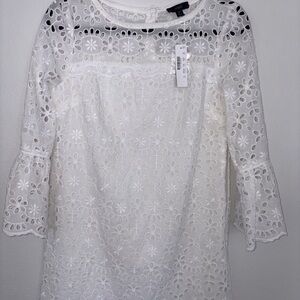 J.Crew White Eyelet Floral Dress NWT 2P